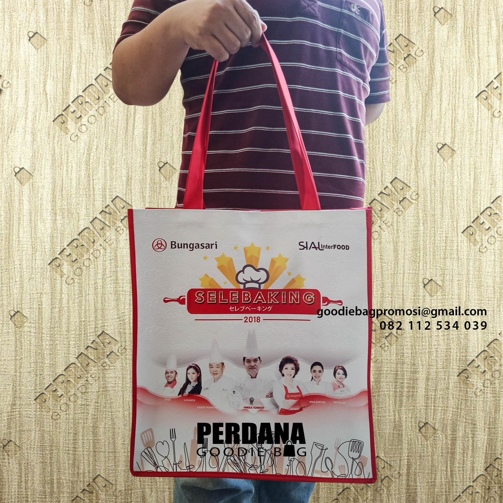 Tas Jinjing Printing Kalep &amp; D300 Merah Bungasari Hanira