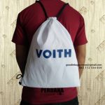 Contoh Tas Serut Bahan Taslan Putih ke Kawasan Industri Karawang