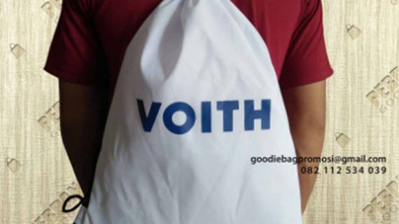 Contoh Tas Serut Bahan Taslan Putih ke Kawasan Industri Karawang
